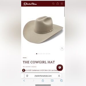 Brand new Charlie 1 Horse Beige Cowgirl Hat never worn. Brand new with box.